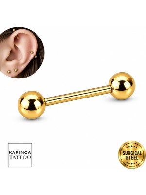 Straight Barbell Piercing Çubuk Düz Flat Helix Septum Genital Yanak Bridge Nipple Piercing Gold Renk 6 mm
