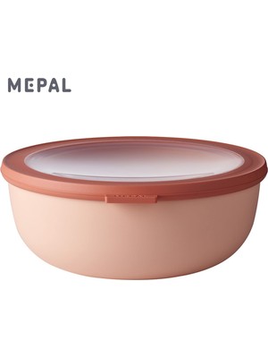 Mepal - Cirqula Çok Amaçlı Kase Yuvarlak Nordic Blush – 2250 ml – Saklama Kutusu, Buzdolabı Kutusu, Derin Dondurucu, Mikrodalga Fırın Kabı ve Kapaklı Servis Kasesi Olarak Kullanılabilir