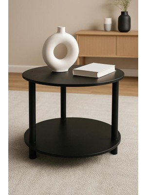 Yuvarlak Orta Sehpa 50 cm Çap – Modern Mdf Salon Sehpası, Dayanıklı ve Şık Tasarım, Küçük Alanlar Için Ideal Dekoratif Sehpa