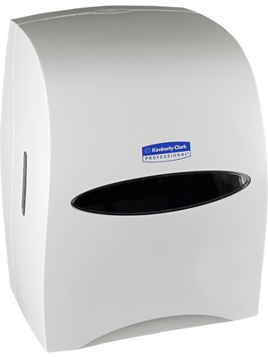 Kimberly-Clark Sanitouch Sert Rulo Kağıt Havlu Dispenseri (09991), Eller Serbest Çekme Dağıtımı, Beyaz