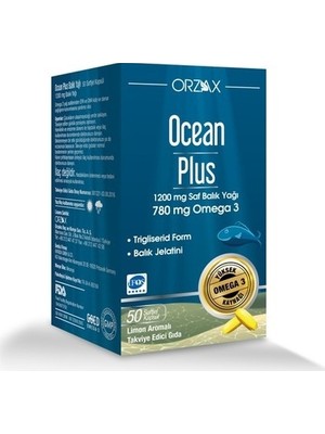 Orzax Ocean Plus Omega 3 Balık Yağı Limon 1200 Mg 50 Softjel Kapsül