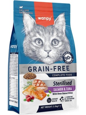 Wanpy Tahılsız Somon&tuna Kısırlaştırılmış Kedi Maması 1.5 kg