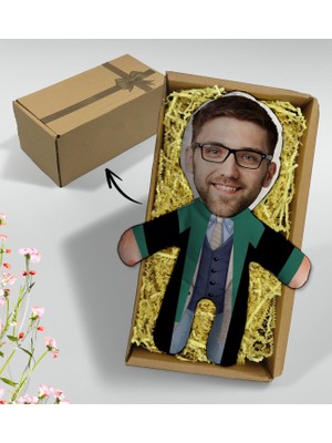 Bk Gift Hediye Kutusunda Kişiye Özel Fotoğraflı Erkek Hakim Tasarımlı Bebek Yastık, Arkadaşa Hediye, Sevgiliye Hediye, Doğum Günü Hediyesi