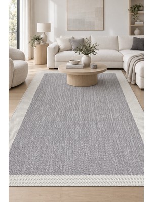 Hann Home Collection Tanay Gri Ekru Sisal Tarzi Modern Salon Mutfak Koridor Robot Süpürge Uyumlu Kolay Temizlenebilir Hal