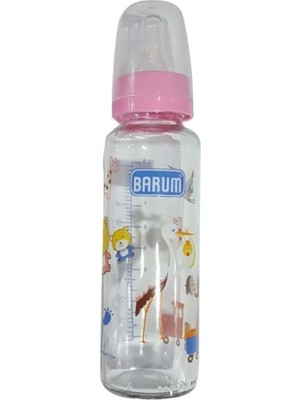 Barum Baby Doğal Akışlı Cam Biberon | Isıya Dayanıklı Sağlıklı Cam Gövde, Bpa Içermez Emzik | 125 ml ve 250 ml Seçenekleriyle (Pembe, 250 Ml)