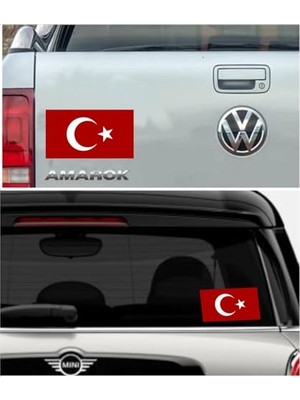 Sticker Usta Türk Bayrağı Ay Yıldız Bayrak Araba Oto Motosiklet Karavan Sticker 00068 Renkli 20X11 cm