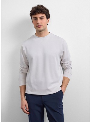 Back And Bond Gri Erkek Bisiklet Yaka Regular Fit Sweatshirt B35W12033
