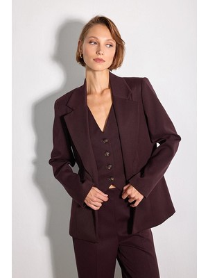 Gusto Yelekli Blazer Ceket - Bordo