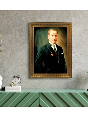 BK Gift Altın Yaldız Çerçeveli A3 Atatürk Tablosu - 7