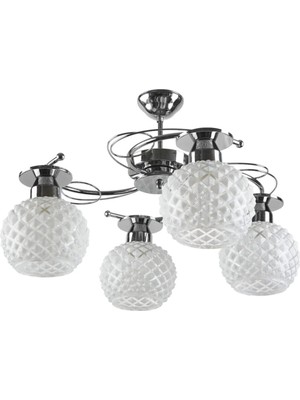 Modavize Tuna 4 Lü Modern Camlı Salon Avize