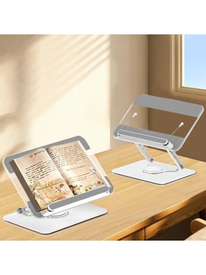 Str Store Tablet ve Kitap Okuma Standı – 360° Döner Ayarlanabilir Katlanabilir Masaüstü Tutucu, Ergonomik Tasarım, Sağlam Alüminyum Alaşım, Ev ve Ofis Kullanımı Için Evrensel Tablet Desteği | L111