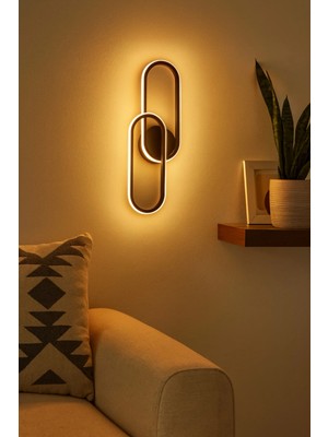 Modavize Royal Modern Tasarım Siyah Renk Gün Işığı Ledli Banyo - Mutfak - Salon Ledli Duvar Aplik