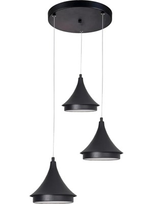 Modavize Pare Modern  Salon Yatak Odası Salon Cafe Mutfak Beyaz Işık Panel Ledli Renk 3 Lü LED Avize