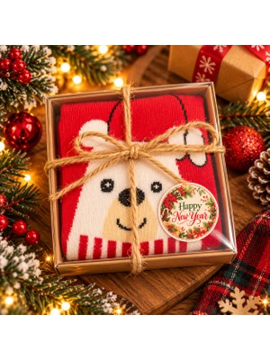 Feemels Kutulu Yılbaşı Hediyesi - Unisex Noel Çorabı - Kutulu Hediye Çorap
