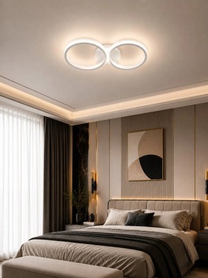 Modavize Ares Beyaz Modern Tasarımlı 2li LED Plafonyer Avize -Oturma Odası - Yatak Odası - Giyinme Odası - Koridor - Mutfak LED Plafonyer Avize