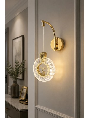 Modavize Geyik Modern Tasarım Gold Renk Gün Işığı - Ledli Banyo - Mutfak - Salon Ledli Duvar Aplik