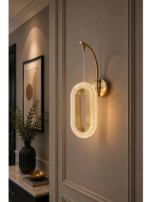 Modavize Eleni Modern Tasarım Gold Renk Gün Işığı - Ledli Banyo - Mutfak - Salon Ledli Duvar Aplik