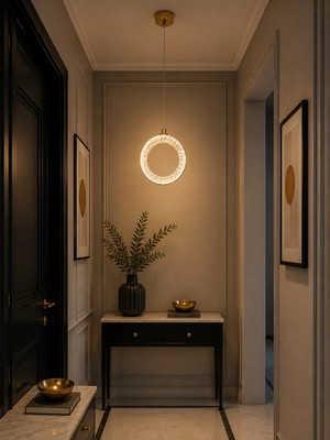 Modavize Menekşe Modern Tasarım Gold 3 Renk (Sarı Günışığı ve Beyaz) - Ledli Banyo - Mutfak - Salon Ledli Sarkıt