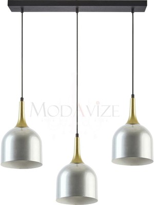 Modavize Reına Modern Salon - Mutfak - Cafe Tasarım Metal Başlık Tekli Ikili Üçlü Sıralı Avize