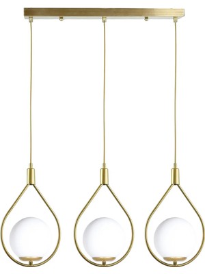 Modavize Deco Modern Tasarım Cafe - Mutfak - Salon - Yemek Masası Üstü Renk Camlı Sıralı 3 Lü Avize