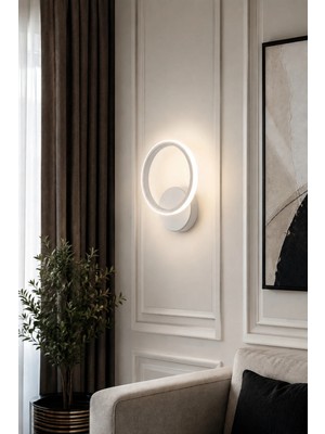 Modavize Ares Modern Tasarım Beyaz Renk Gün Işığı, Beyaz ve Sarı Işıklı Ledli Banyo - Mutfak - Salon Ledli Duvar Aplik