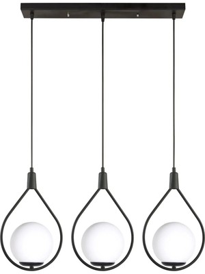 Modavize Deco Modern Tasarım Cafe - Mutfak - Salon - Yemek Masası Üstü Renk Camlı Sıralı 3 Lü Avize