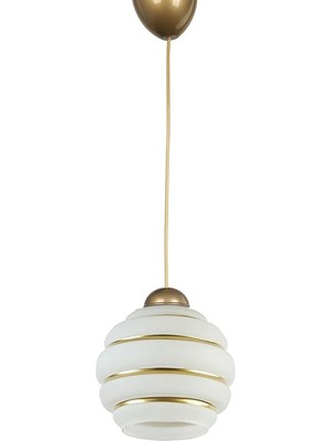 Modavize Eko 2046 Modern Tasarım Cafe Mutfak Salon Gold Renk Gold Camlı Sarkıt Tekli Avize (15CM Çap)