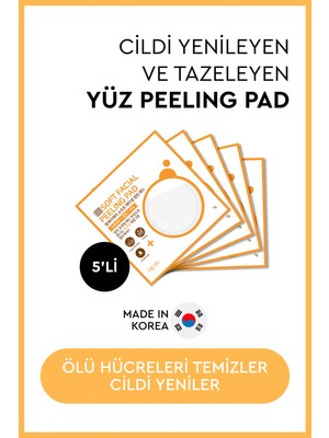 Mjcare Soft Face Peeling Pad 5'li - Aydınlatıcı ve Arındırıcı Çift Dokulu Yüz Peeling Ped