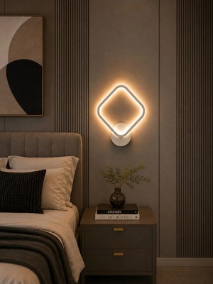 Modavize Liya Beyaz Modern Tasarım Gün Işığı, Beyaz ve Sarı Işıklı Ledli Banyo - Mutfak - Salon Ledli Duvar Aplik