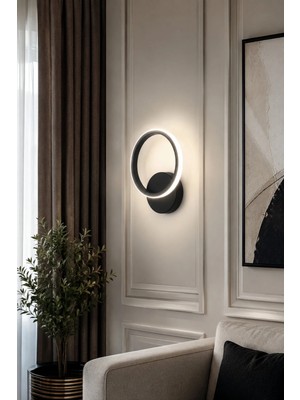 Modavize Ares Modern Tasarım Siyah Renk Gün Işığı, Beyaz ve Sarı Işıklı Ledli Banyo - Mutfak - Salon Ledli Duvar Aplik