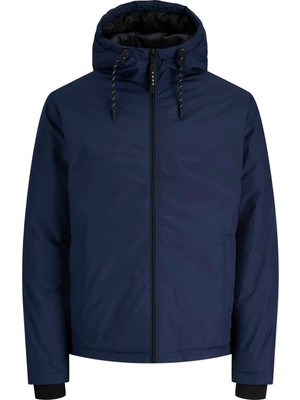 Jack & Jones 12302241 Jcofusıon Lock Jacket Lacivert Erkek Dokuma Mont