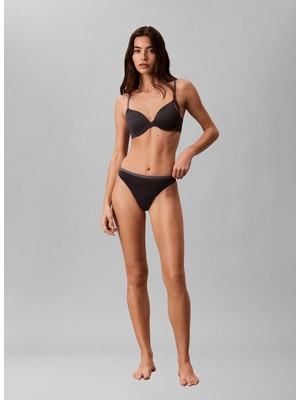 Calvin Klein LV00QF7820 Ck Women Gri Melanj Siyah Kadın Tanga