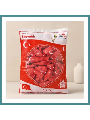 Bezos Trendexa 12 Inç Bayraklı Lateks Balon - 100'LÜ Paket Mac