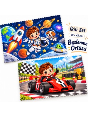 Yelay Home Leke Tutmayan Yıkanabilir Erkek Çocuk Beslenme  Örtüsü 30X45 cm 2 Adet