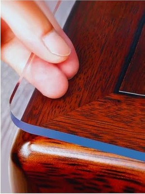 Ertürk Store Şeffaf Masa Örtüsü Koruyucu 2.4 mm Kalın Oval Köşe Premium Kokusuz Plastik Masa Örtüsü Pvc Masa Örtü, 100 x 160