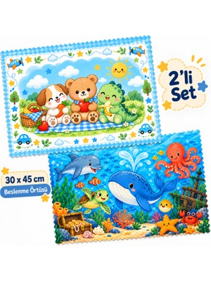 Yelay Home Leke Tutmayan Yıkanabilir Erkek Çocuk Beslenme  Örtüsü 30X45 cm 2 Adet