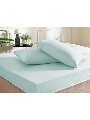 Bomii Color Dreams Ranforce Queen Size Fitted Çarşaf Seti Mavi