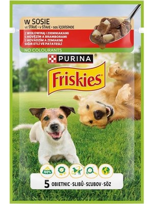 Friskies Yetişkin Köpekler Için Sığır Etli Sebzeli Yaş Mama 85 Gram, 26 Adet