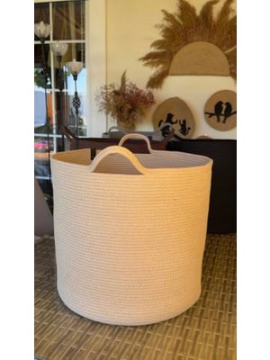 Bomii Bej Renk Büyük Boy Sepet 40 * 40 cm