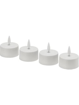 Bomii Led'li Tealight Mum, Beyaz, Şarj Tepsisiz