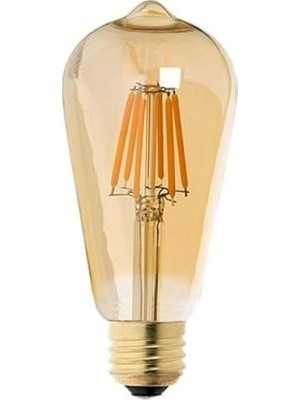 Bomii LED Dünyam 8W Amber ST64 Dekoratif Armut Rustik LED Ampül CT-4290