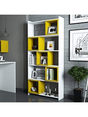 Bomii Box Kitaplık (Beyaz/sarı (Kutu))