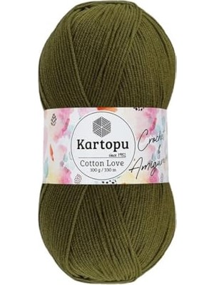 Bomii Kartopu Cotton Love El Örgü Amigurumi Ipi Yünü 100 G K409 Haki