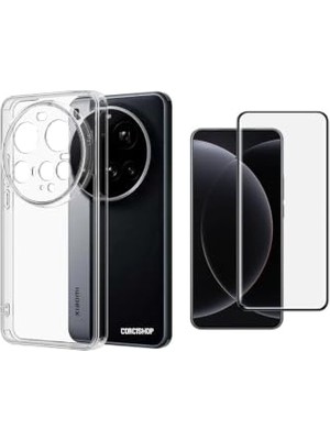 Bomii Xiaomi 15 Ultra ile Uyumlu Sararmaz Kamera Korumalı Esnek Darbe Emici Silikon Şeffaf Telefon Kılıfı ve Nano Esnek Ekran Koruyucu Seti - Şeffaf