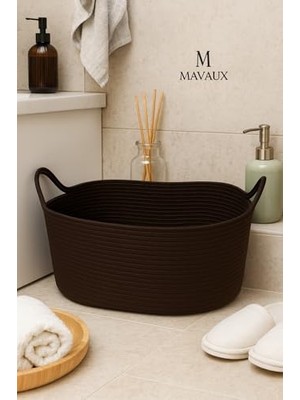 Bomii Hasır Jüt Dekoratif Sepet 20X30X50 Cm, Oyuncak, Çamaşır, Banyo, Mutfak ve Düzenleyici Saklama Sepeti Kahverengi 55 x 35