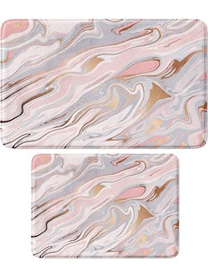 Bomii Banyo Paspası, Sevimli Tasarımlı Mikrofiber 2'li Takım, Kaymaz Taban, Makinede Yıkanabilir (40X60_50X80)