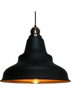 Bomii Rsylight Retro Metal Sarkıt Avize Rustik Tekli Sarkıt Siyah Bakır Duylu Cafe Mutfak Aydınlatma Siyah RYS000170