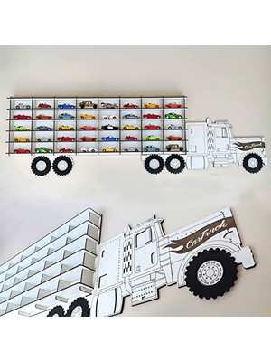 Bomii Oyuncak Araba, 1/64 Tır Modeli Beyaz Hobi Rafı