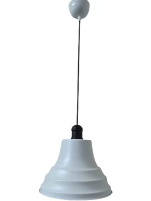 Bomii Rsylight Retro Metal Siyah Duylu Beyaz Içi Beyaz Tekli Sarkıt Avize Çap.27 cm Beyaz RYS001182