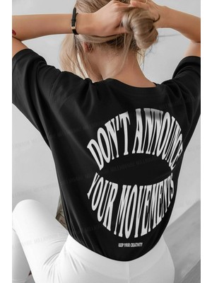 Millionaire Dont Announce Siyah Oversize Salas Boyfriend Kadın T-Shirt